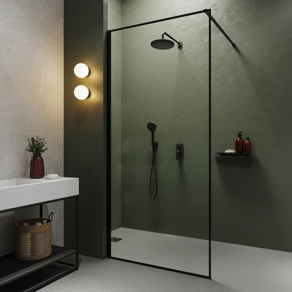 Душевая система 35к IDDIS RAYBL02i67, Ray, лейка, Тропический душ,  встраиваемая ЧЕРНЫЙ матовый