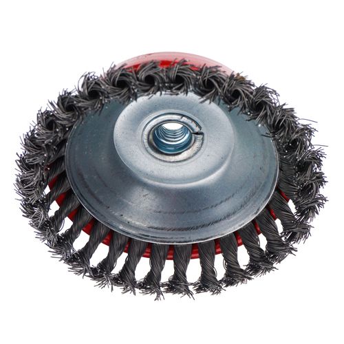 Щетка для УШМ, чашка, 150мм/М14 крученая Барракуда, сталь, 048\F0235, 1/24