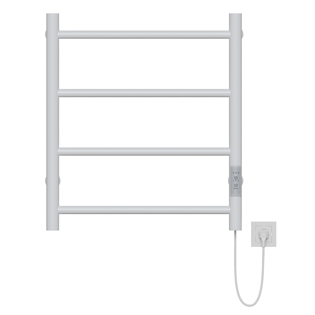 Полотенцесушитель MIXLINE VEGA 60х50, таймер, 201 Вт, 4 перекладины электрический БЕЛЫЙ