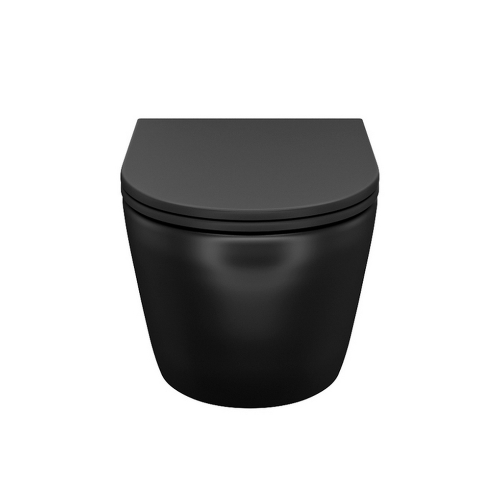 Унитаз подвесной безободковый IDDIS BLAR3BMi25, Blanko, сиденье дюропласт, микролифт ЧЕРНЫЙ матовый