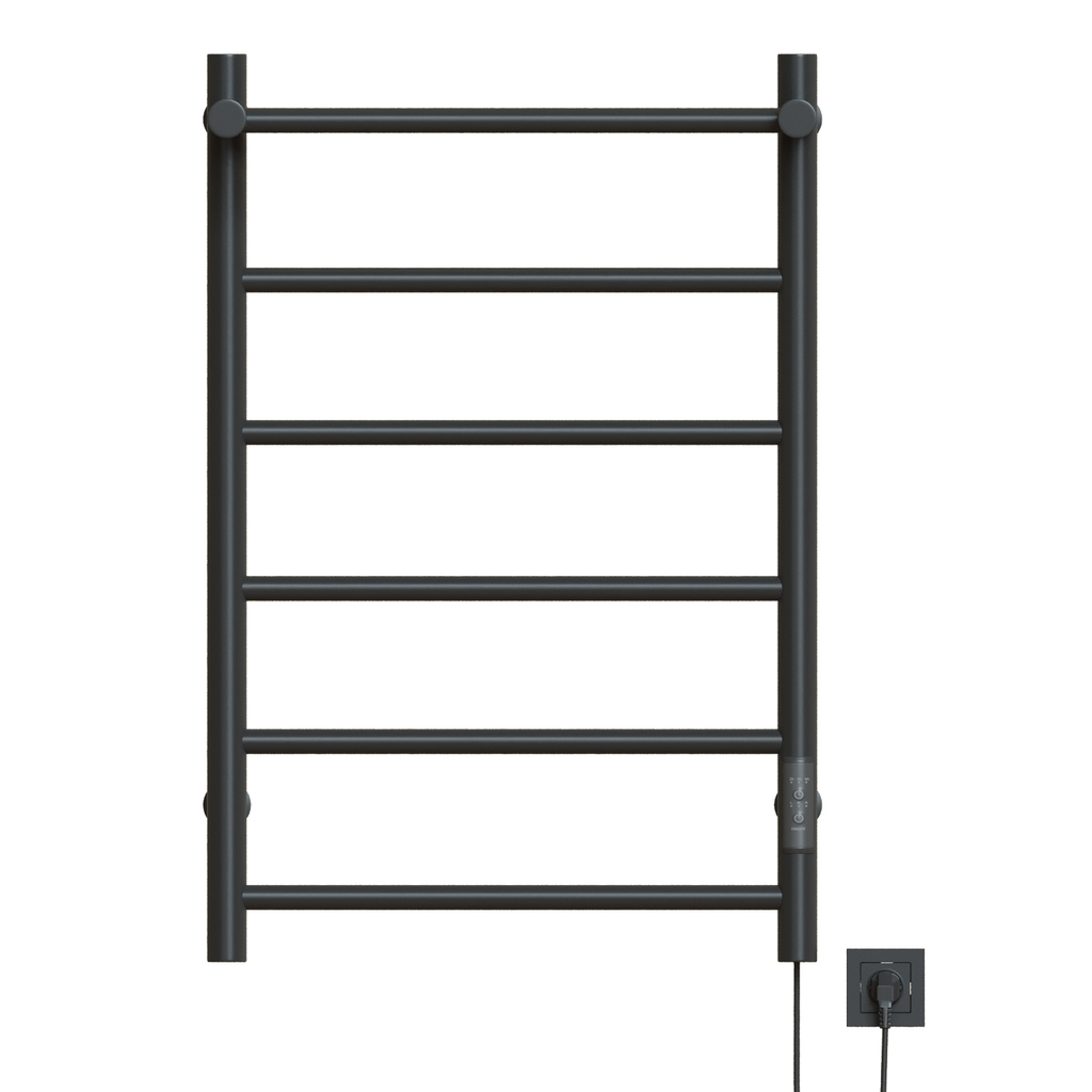 Полотенцесушитель MIXLINE VEGA 80х50, таймер, 318Вт, 5 перекладин + ПОЛКА электрический ГРАФИТ