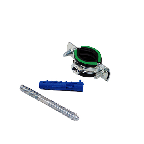 Хомут сантехнический +шпилька шуруп +дюбель 25-28мм, 3/4, гайка М8, 10/170