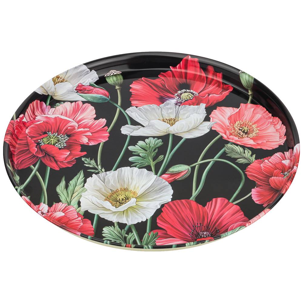 ПОДНОС СЕРВИРОВОЧНЫЙ AGNESS, МАКИ, 33*2, 1 СМ