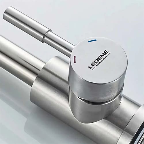 Смеситель для кухни LEDEME 74998А-3 шар нерж. сталь, 1/10