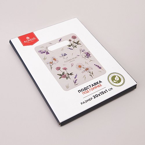 ПОДСТАВКА ПОД ГОРЯЧЕЕ AGNESS, FLOWER STORY, 20*15 *1 СМ, КОР=36ШТ.