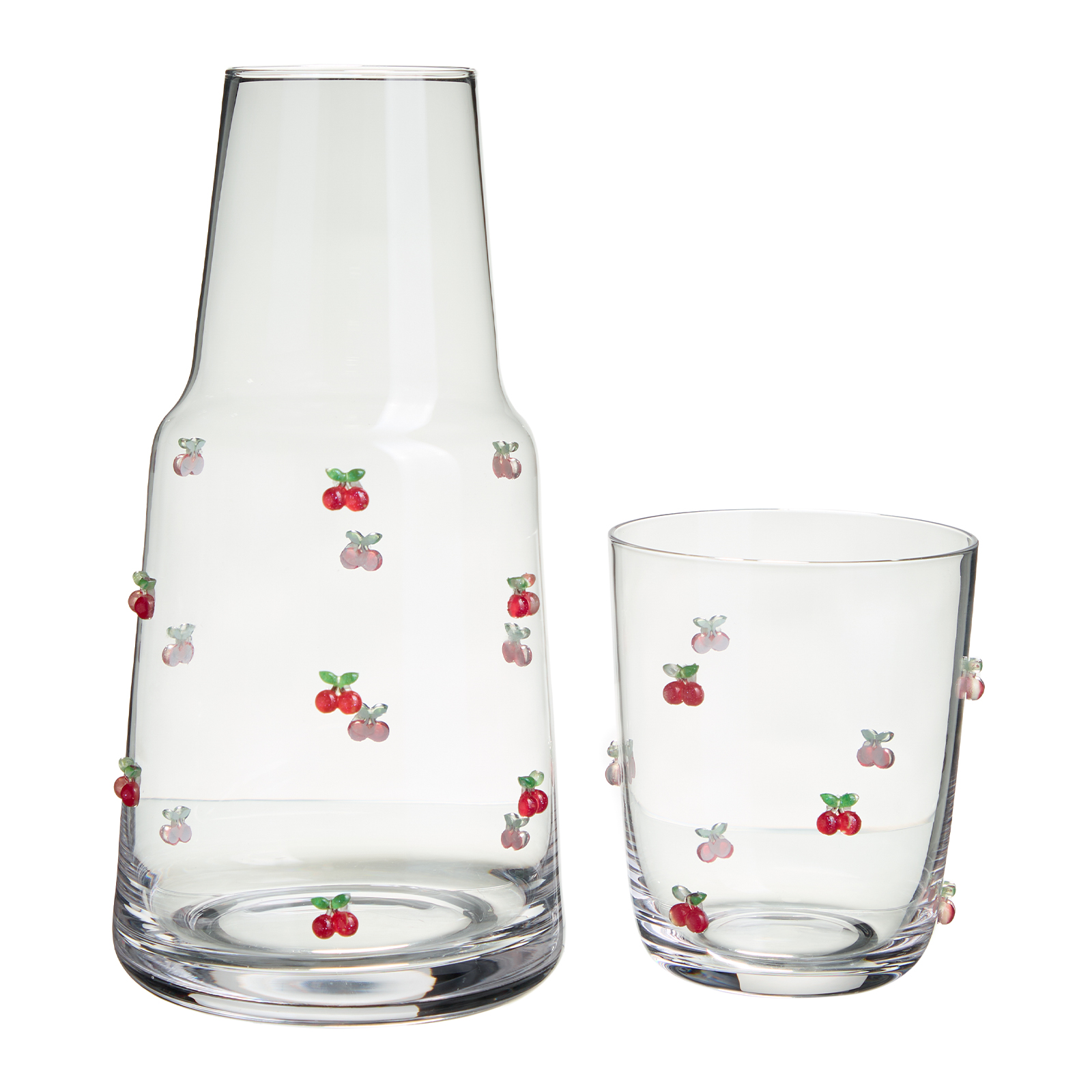 ГРАФИН С КРЫШКОЙ-СТАКАНОМ "FRUITY CHERRY" 890/330 МЛ