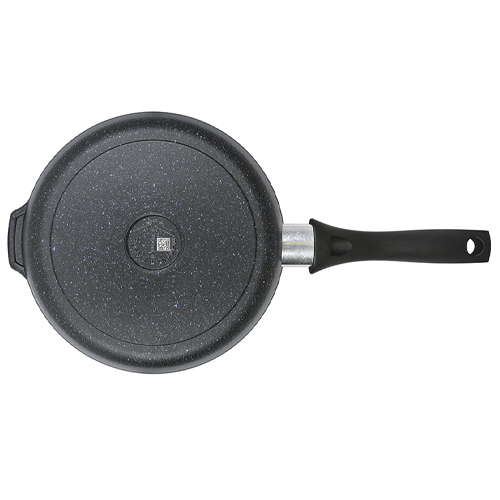 Сковорода 16см, глубокая, с ручкой АП KUKMARA, линия Granit, black, 1/10