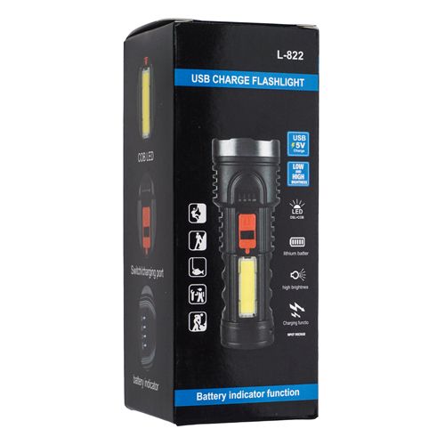 Фонарь, Micro, 300 мА·ч, 14,5×5,5 см. , цветная коробка с надписями на английском, 1/40/160