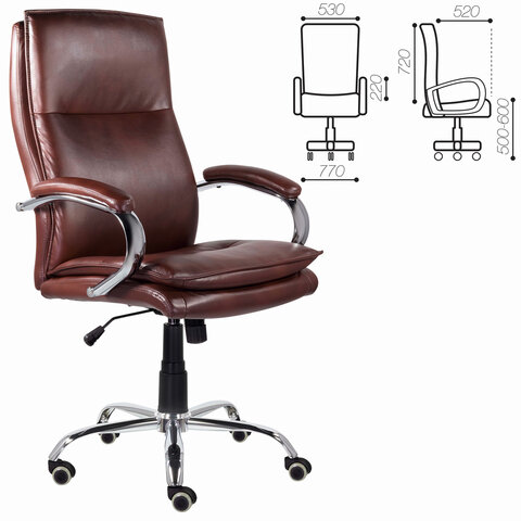 Кресло офисное BRABIX PREMIUM, Cuba EX-542,  экокожа, коричневое, 532550