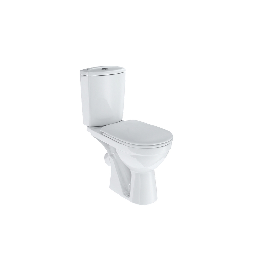 Унитаз-компакт, Комфорт, белый, косой, нижн, сид.полип., 2-кн.арм, Rosa
