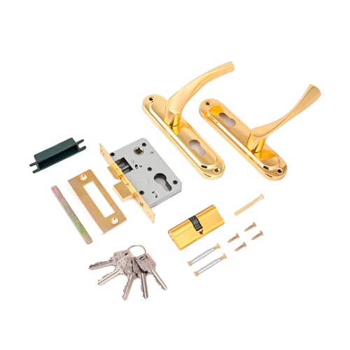 Замок врезной СТАНДАРТ 103/50 GР латунь с/руч, 1/30