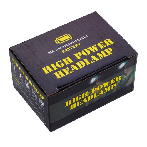 Фонарь налобный, Micro, 300 мА·ч, 8,8×2,5 см, цветная коробка с надписями на английском, 1/120/240