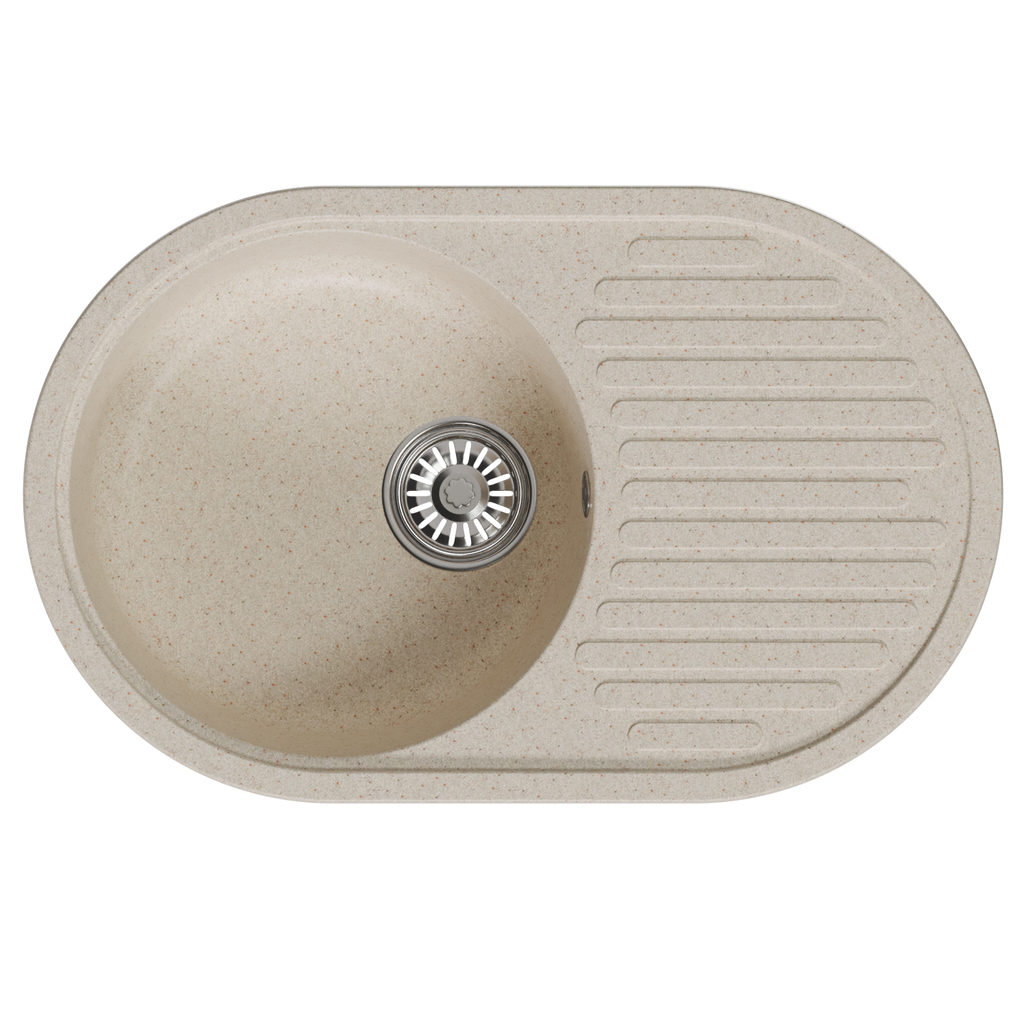 Мойка ML-GM16 овальная с крылом, бежевая, 328, 730*460*180мм NEW