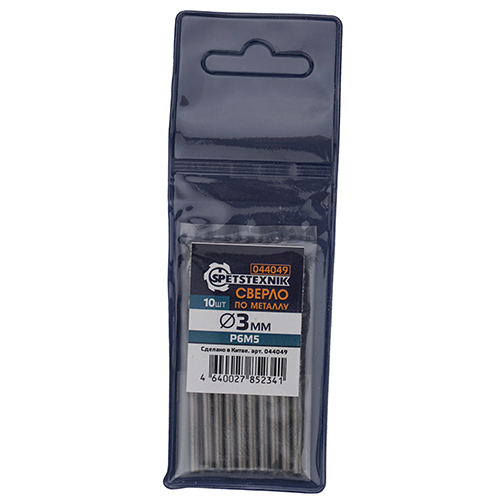 Сверло по металлу 3,0мм SPETSTEXNIK Р6М5, 10/1500