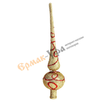 Украшение елочное Brilliante верхушка Шпиль 26см, золото, с узором, 17AE84-12, /1/320