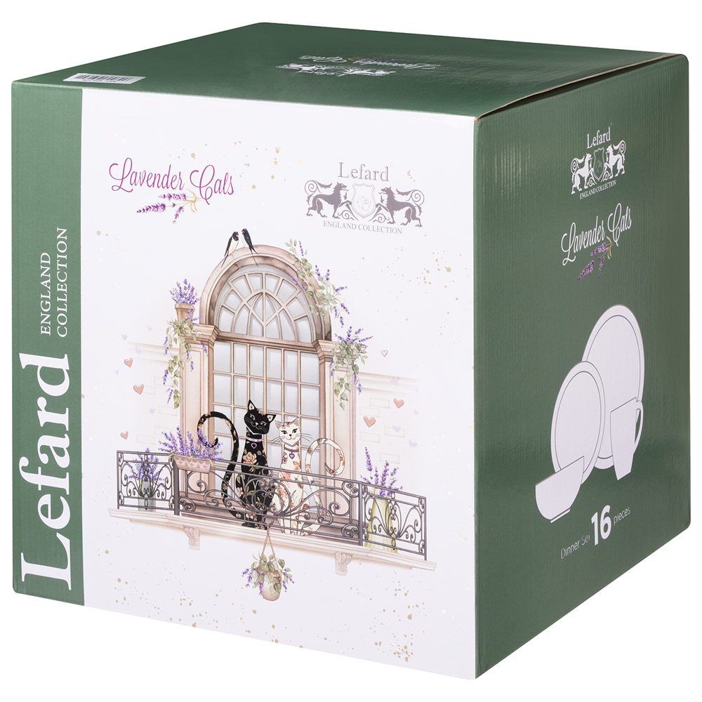 НАБОР ПОСУДЫ ОБЕДЕННЫЙ LEFARD "ЛАВАНДОВЫЕ КОТЫ" НА 4 ПЕР. 16 ПР. (КОР=2НАБ.)