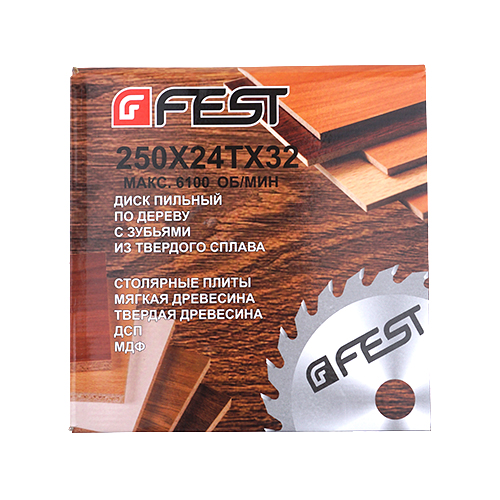 Диск пильный 250х32x24зуб, пер. кольцо 30, FEST, 1/25