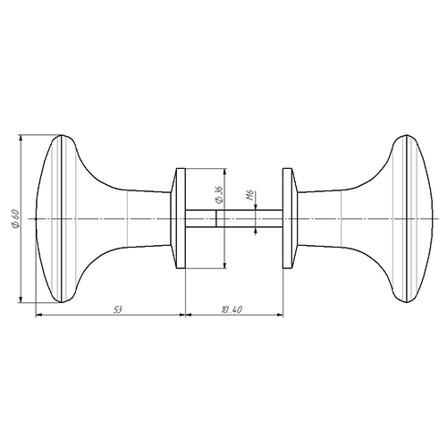 Ручка кнопка РК-01 60 мм, коричневый, Хедер