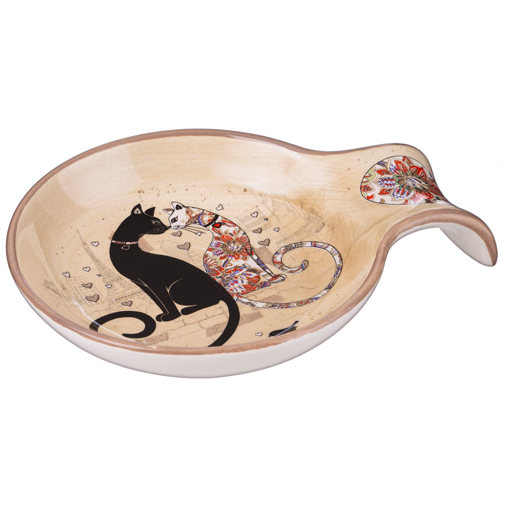 ПОДСТАВКА ПОД ЛОЖКУ AGNESS, ПАРИЖСКИЕ КОТЫ, 15*11, 5*2, 5 СМ, КОР=48ШТ.