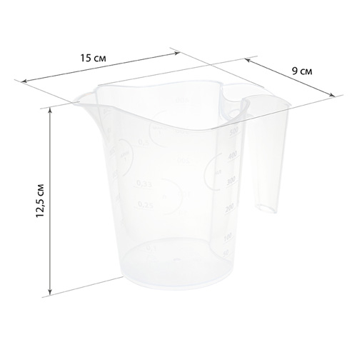 Кувшин 0,5л мерный прозрачный, 1/20