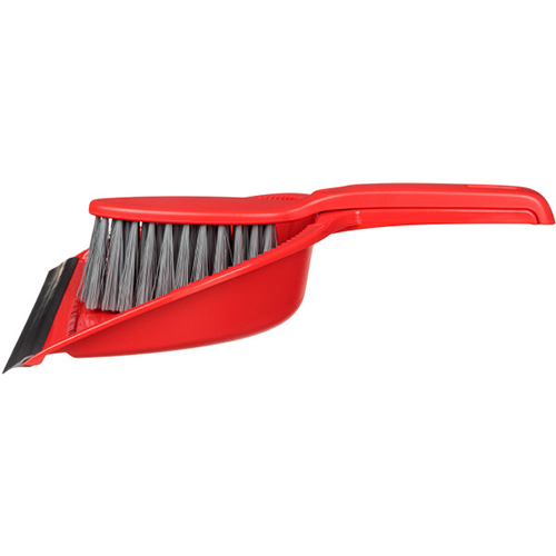 Щетка сметка+совок Rimo с круглым совком с кромкой, красный, 1/14