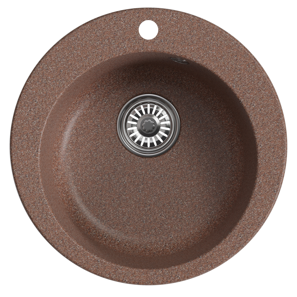 Мойкa ML-GM13 круглая, терракотовая, 307, 495мм, глуб. чаши 200 NEW