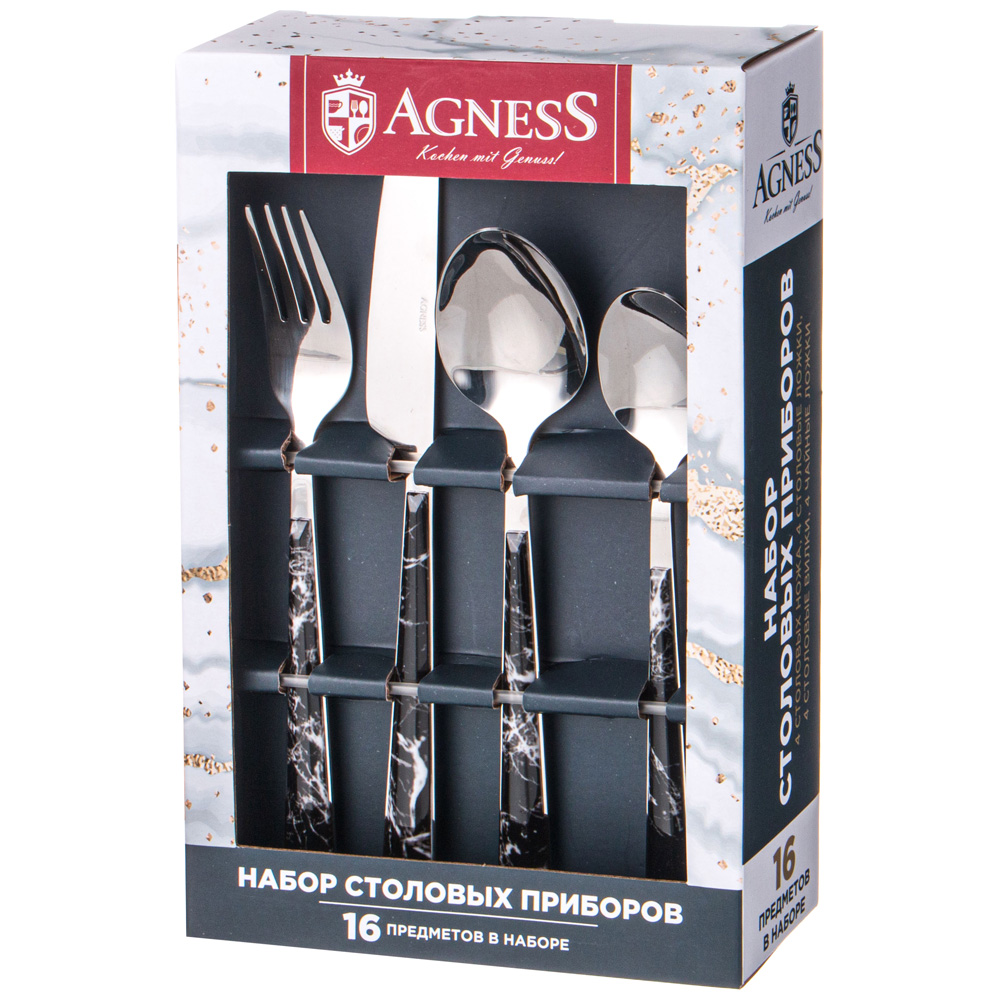 НАБОР СТОЛОВЫХ ПРИБОРОВ AGNESS, 16 ПРЕДМЕТОВ