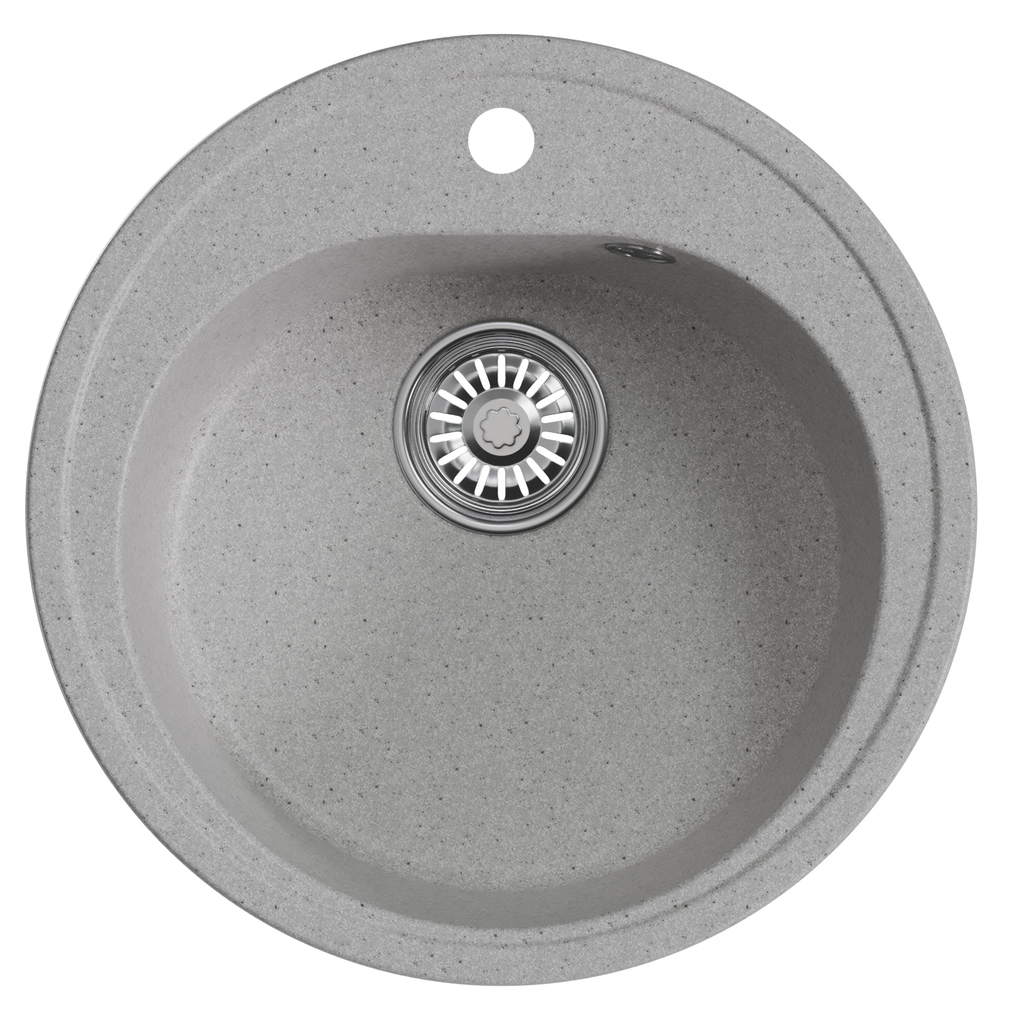 Мойкa ML-GM11 круглая, серая, 310, 500мм, глуб. чаши 180 NEW
