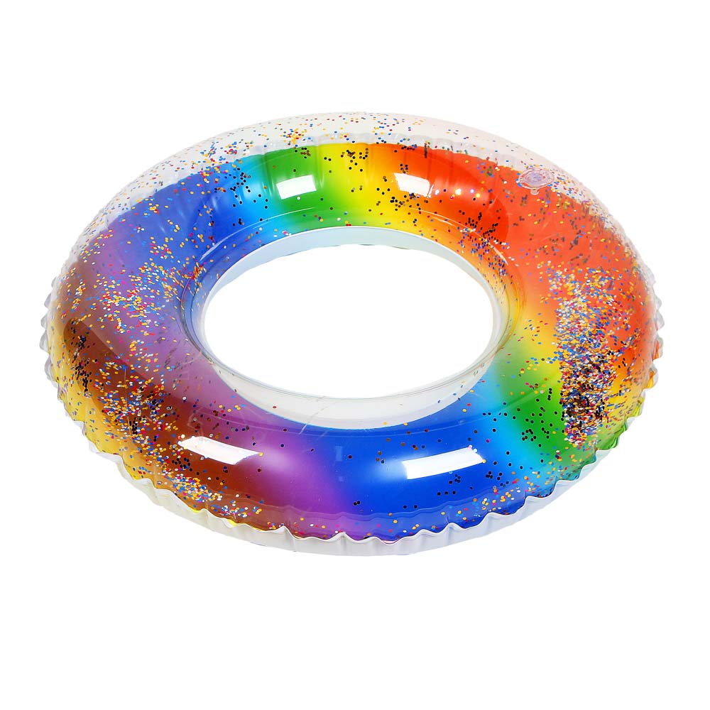 SILAPRO Круг надувной радужный с блестками, d65см, ПВХ 0.18мм