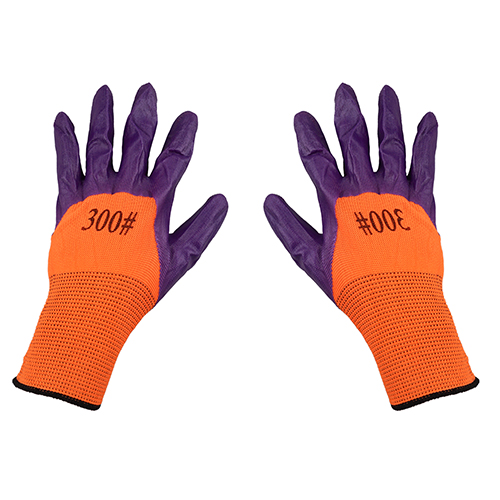 Перчатки нейлон двойные обливные, цвет в ассортименте, обливн. ладонь, 12/960