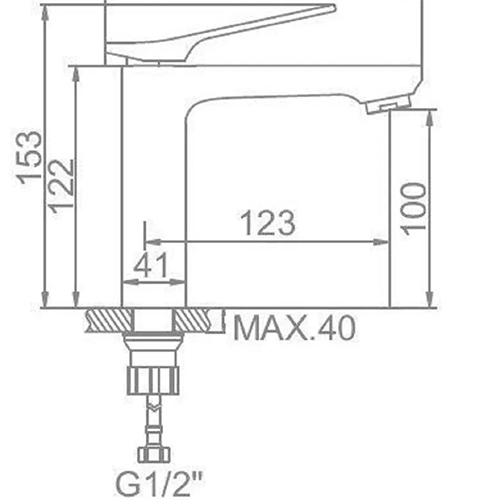 Смеситель для раковины LEDEME шар. 40 мм 1075В черный