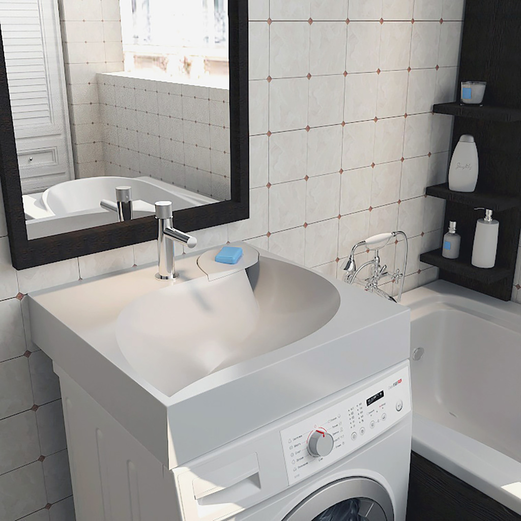 Раковина над стиральной машиной, List-60*60, ш*г, с кронштейнами, Madera