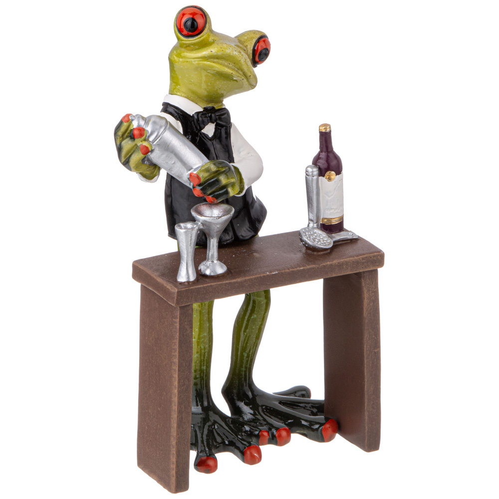 ФИГУРКА ДЕКОРАТИВНАЯ, ЛЯГУШКА-БАРМЕН, 9, 5Х6, 5Х16, 2 СМ