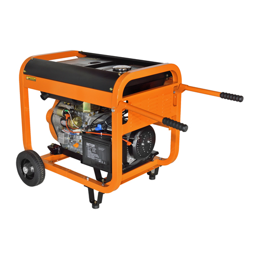 Генератор CARVER PPG - 7000 DE дизель, LT-186FA, 5,0/5,5 кВт, 220В, бак 12.5л, колеса, медь