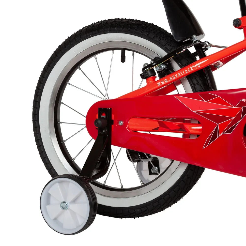 Велосипед NOVATRACK 16, CALIBRI сталь, коралловый, тормоз V-brake, полная защита цепи, короткие крыл