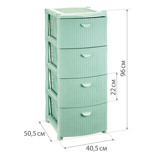 Комод IDEA ВЯЗАНИЕ М 2817, 4 секции, фисташковый