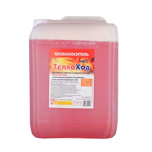 Теплоноситель для систем отопления Теплоход МЭГ -65 10кг КРАСНЫЙ этиленгликоль, 1/1