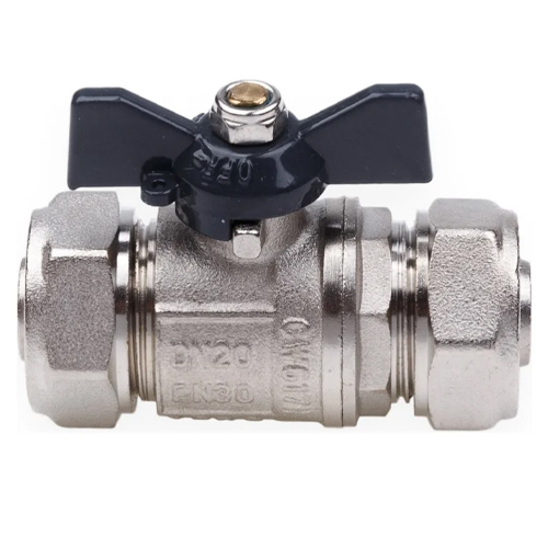 Кран шар. для мет. пл. тр. 16х16B ц/ц бабочка AQUALINK, 1/10/100