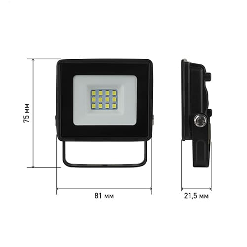 Прожектор светодиодный 20W ЭРА LED 6500К 103х99х23,5 модель LPR-023-0-65К-020, черный, 1/