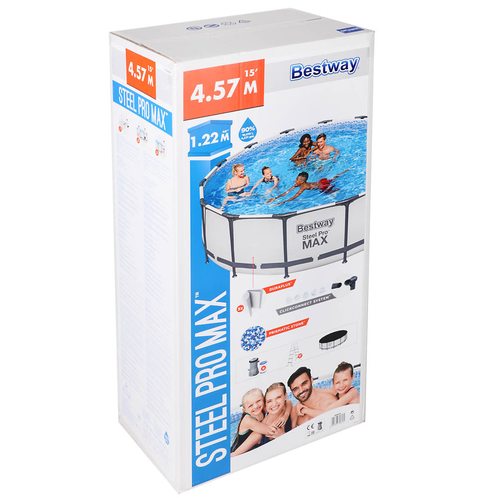 BESTWAY Бассейн каркасный, 457х122см, 16015л, полный комплект, 56438