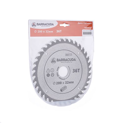 Диск пильный 200х32ммх36зуб+кольцо 30мм Барракуда, 1/25