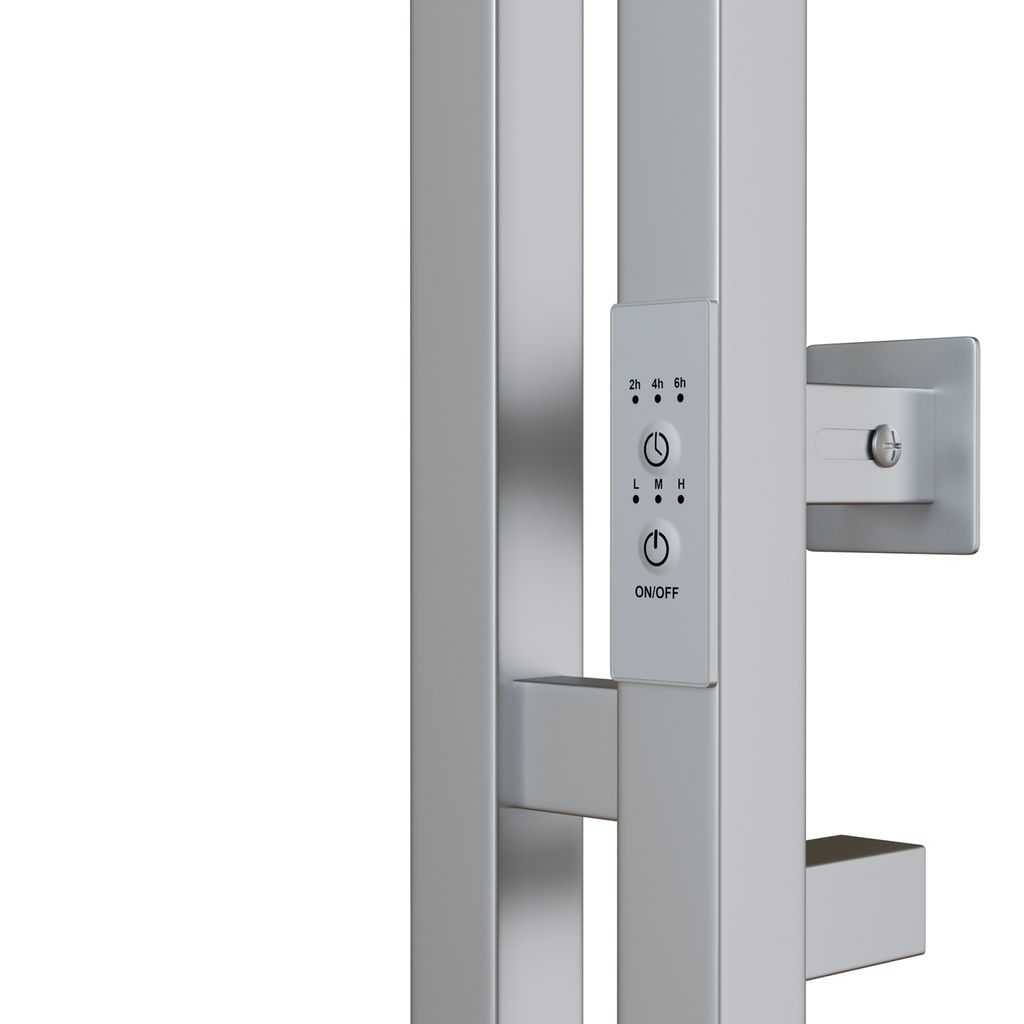 Полотенцесушитель MIXLINE MOON QUADRO MATT СHROME 120/10, таймер, 237 Вт электрический МАТОВЫЙ ХРОМ