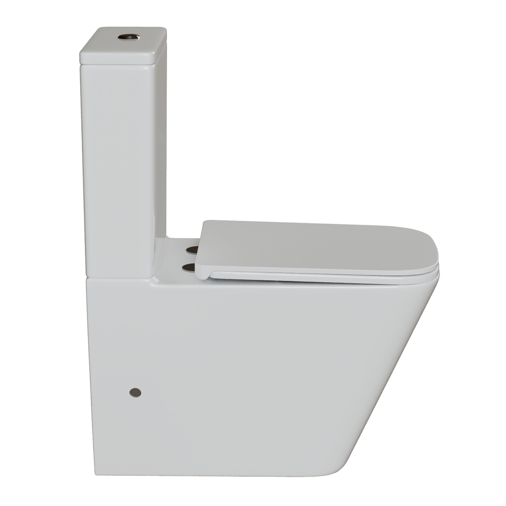 Унитаз-компакт безободковый WAVE SQUARE Tornado1.0, гор,ниж,2-кн.арм,сид.дюро,м/л,быстр,БЕЛЫЙ глянец