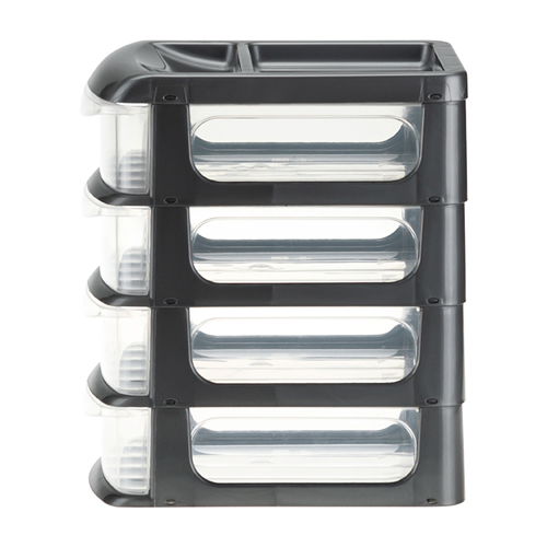 Бокс универсальный IDEA М 2764, малый, 4 секции, графитовый