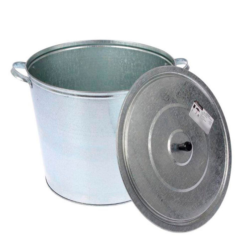 Бак оцинк 52л для белья круглый с крышкой ЛЫСЬВА, 1/5