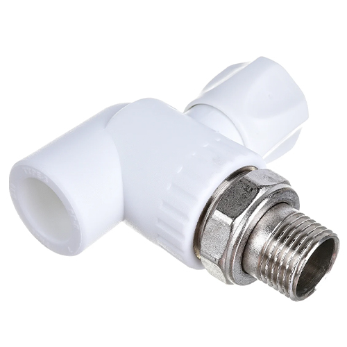 ППРС, полипропилен, Кран для радиаторов угловой 20 1/2 ГОСТ, Россия, 1/10/90