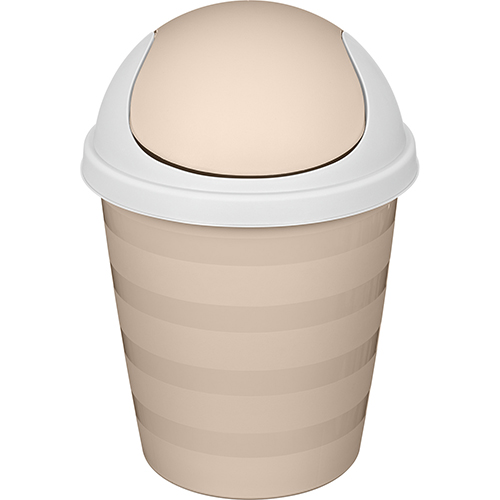 Контейнер для мусора 5.5 л Rambai 221303427/01, круглый, бежевый