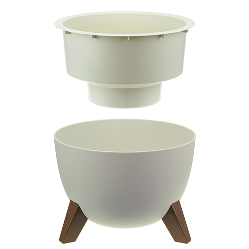 Горшок для цветов Флориан d-350мм 12л белый ротанг, 1/3