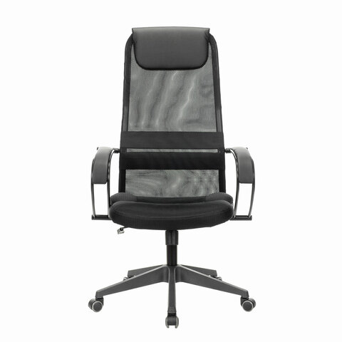 Кресло офисное BRABIX PREMIUM, Stalker EX-608 PL,  ткань-сетка/кожзам, черное, 532090