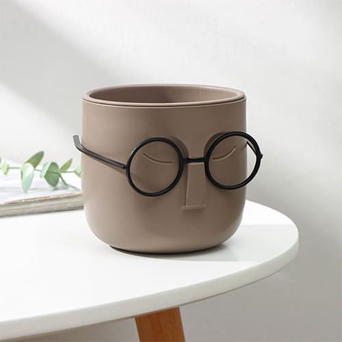 Горшок для цветов Стив d-115мм 0,65л со вставкой, французский серый, 1/8